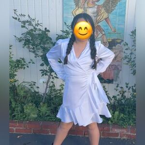 Elegant White Wrap Dress